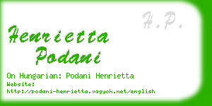 henrietta podani business card